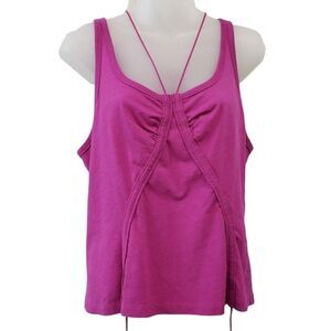 Alexander Wang Strappy Twist Tank Top Womens SMALL Fuchsia Purple Athleisure NEW